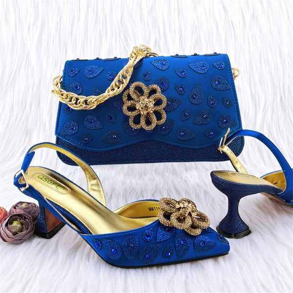 Elegant Peep Toe Women's Shoes and Bag Set for Parties and Everyday Wear